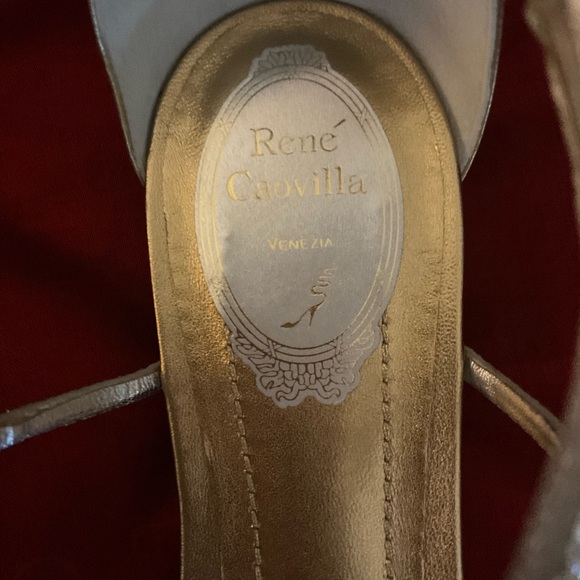 NEW RENE CAOVILLA 40 jeweled crystal gladiator sandals, gold and silver 9.5 flat - Picture 9 of 11